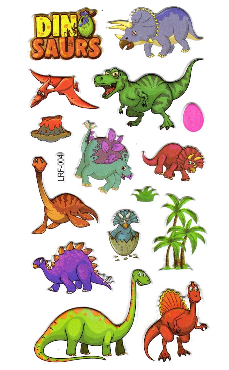 Sticker Kabartmalı Stiker Defter, Planlayıcı Etiket (lrf-004) - 17X9 cm - Sevimli Dinazor