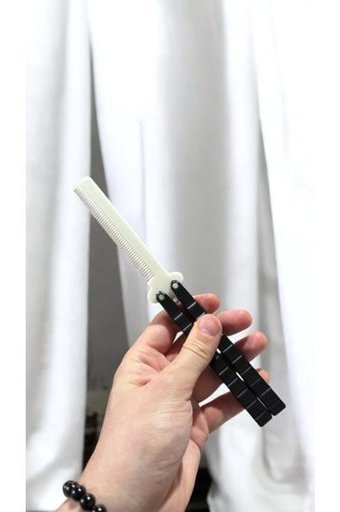 Plastik Kelebek Tarak - Siyah - Beyaz