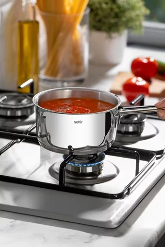 Nehir Silver Çelik 14 Cm Kapaksız Sosluk Tek Kulplu 18/10