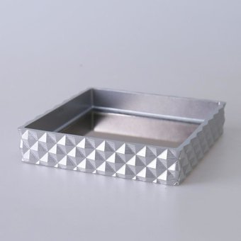 Selim Dekor Piramit Aynalı Tepsi Gümüş