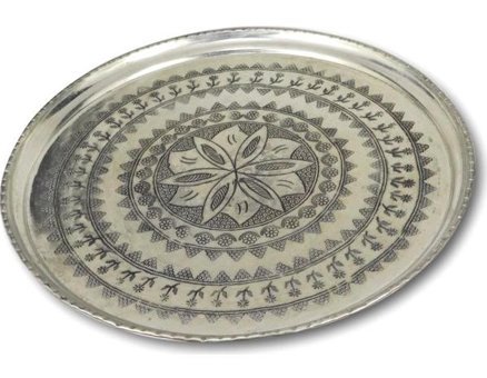 Sonay Bakırcılık Işlemeli Kalaylı Bakır Sini 38 cm