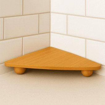 Erkugo Bambu Top Ayaklı Üçgen Stant, Bambu Sunumluk (21X40)