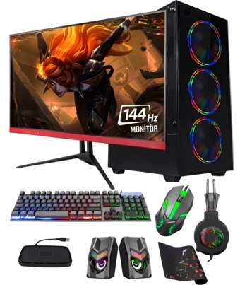 Ramtech Fullforce FF106 Harici GeForce GTX 1650 Ekran Kartlı Intel Core i3 10100 16 GB DDR4 256 GB SSD 23.8 inç Curved Panel FreeDos All In One Oyuncu Bilgisiyarı
