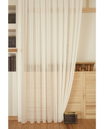 Massarelli Giber Tül Perde, Seyrek Pile, Ekru, 200X260