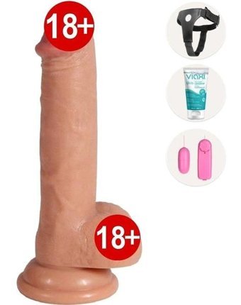 Astarte Addison 17 cm Vibratör Hediyeli Flexible Kemerli Strapon Realistik Penis