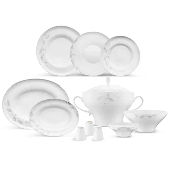 Jumbo Lace Leaf 62 Parça 12 Kişilik Yemek Takımı
