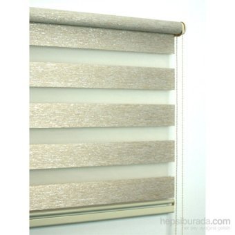 Buperde Simli Krem Bambu Zebra Perde - 250 x 200 cm