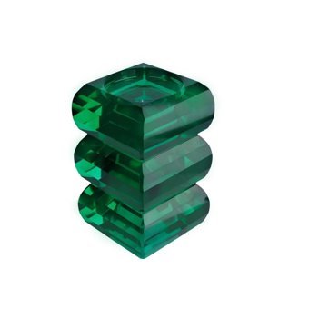 Lucky Art Kristal 3 Boğumlu Yeşil Mumluk 18cm