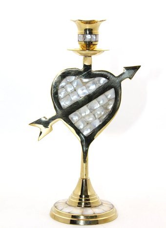 Pirinç Sedefli Tekli Şamdan 11056-8 (İEG-ELK24)