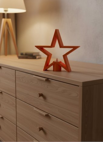 Dekoratif Yıldız Şeklinde Turuncu Mumluk Ev Aksesuarı