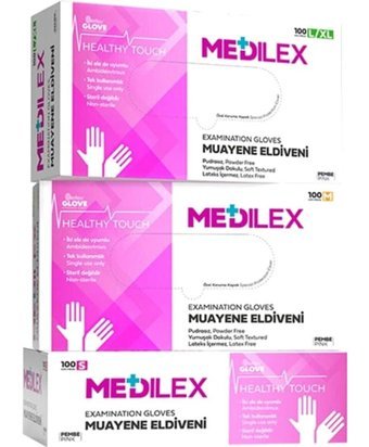 Reflex Medilex Pembe Muayene Eldiveni 100'lü M