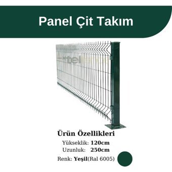 Telfence Panel Çit Takım Yeşil 120x250 Cm