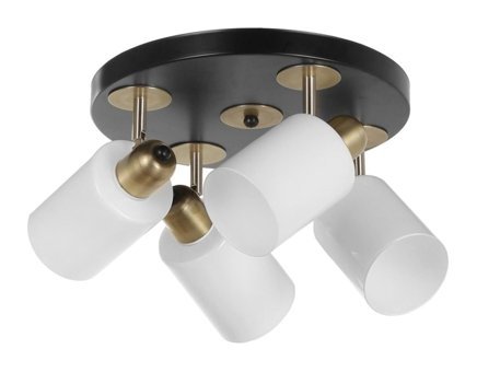 Lumexx Nomi Dörtlü Tepsili Siyah Beyaz Camlı Avize