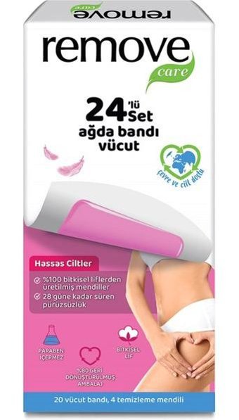 Remove Care Vücut Ağda Bandı Hassas Ciltler 20'li 2 Adet