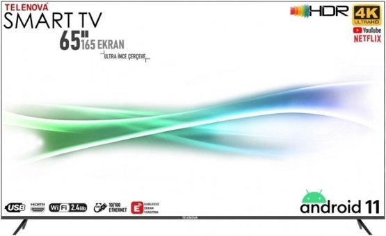 Telenova Revo 65 inç 4K Ultra HD 164 Ekran Flat Uydu Alıcılı Smart Led Android Televizyon