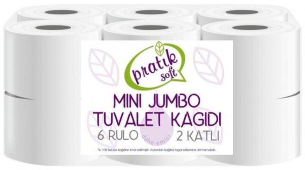 Pratiksoft Mini 2 Katlı 6'lı Rulo Tuvalet Kağıdı