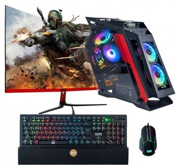 Dragos DRx694 (ATM00000840) Harici Radeon RX 550 Ekran Kartlı Intel Core i3 10100F 8 GB DDR4 256 GB SSD 27 inç LED Panel FreeDos All In One Oyuncu Bilgisiyarı
