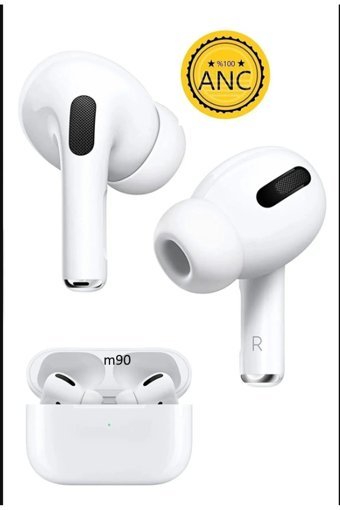 M90 Beyaz Pro Tipi ANC İos/Android Uyumlu Bluetooth 5.0 Kulakiçi Kulaklık