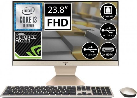 Asus V241EPK-BA050M03 Harici GeForce MX330 Ekran Kartlı Intel Core i3 1115G4 16 GB Ram DDR4 256 GB SSD 23.8 inç Full HD FreeDos All in One Bilgisayar