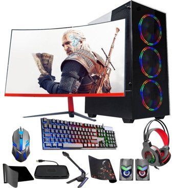 Ramtech Fullforce FF86 Harici GeForce GTX 1050 Ti Ekran Kartlı Intel Core i5 6500 16 GB DDR4 256 GB SSD 23.6 inç Curved Panel FreeDos All In One Oyuncu Bilgisiyarı