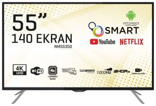Nordmende NM55350 55 inç 4K Ultra HD 139 Ekran Çerçevesiz Flat Uydu Alıcılı Smart Led Android Televizyon