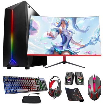 Ramtech DG167 Harici Radeon R7 240 Ekran Kartlı Intel Core i5 4590 16 GB DDR3 128 GB SSD 27 inç Curved Panel FreeDos All In One Oyuncu Bilgisiyarı