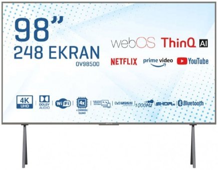 Onvo OV98500 98 inç 4K Ultra HD 249 Ekran Çerçevesiz Flat Uydu Alıcılı Smart Led Webos Televizyon