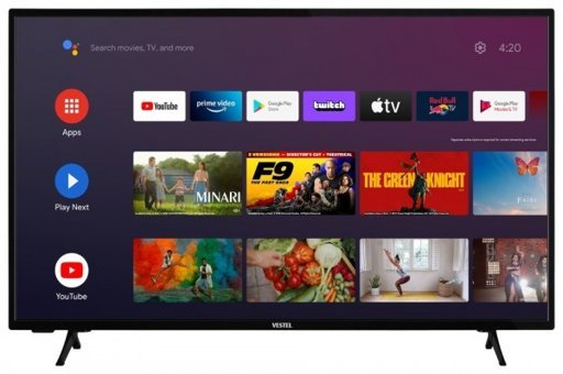 Vestel 40FA9530 40 inç FULL HD 100 Ekran Çerçevesiz Flat Uydu Alıcılı Smart Led Android Televizyon