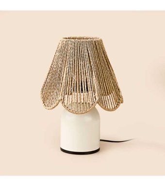 Evidea Lighting Retro Abajur - Kahverengi / Beyaz
