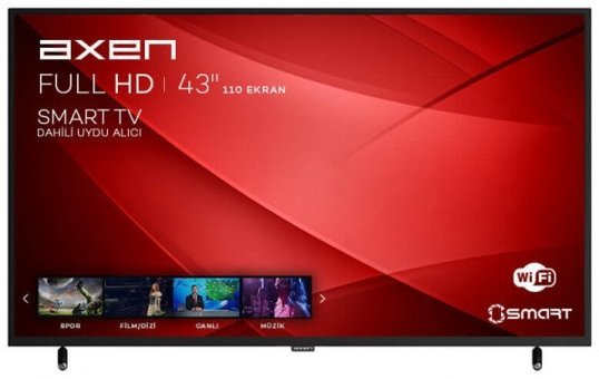Axen AX43DIL13-TNR 43 inç FULL HD 108 Ekran Flat Uydu Alıcılı Smart Led Android Televizyon