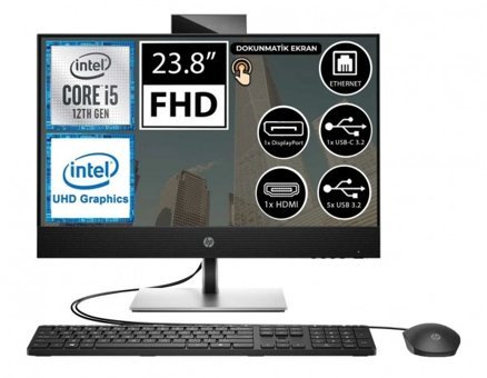 HP ProOne 440 G9 6D395EA08 Dahili UHD Graphics 770 Ekran Kartlı Intel Core i7 12700T 32 GB Ram DDR4 1.5 TB SSD 23.8 inç Full HD FreeDos Dokunmatik All in One Bilgisayar