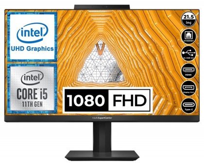 Asus ExpertCenter E5 E5202WHAK-BA025M09 Dahili Ekran Kartlı Intel Core i5 11500B 8 GB Ram DDR4 512 GB SSD 21.5 inç Full HD Windows 10 Pro Dokunmatik All in One Bilgisayar