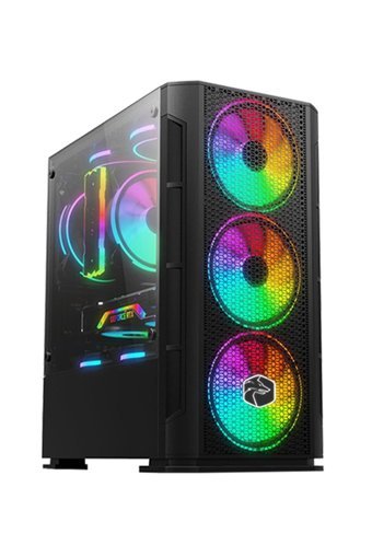 Zeiron ESC X44 RGB Mesh 8 Fanlı Siyah Dikey Kullanım Micro ATX Toplanmış Bilgisayar Kasası
