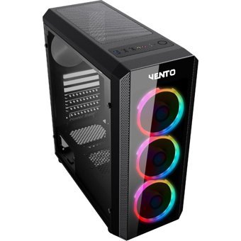 Vento VG04FE RGB 3 Fanlı Siyah Dikey Kullanım Mid Tower Oyuncu Bilgisayar Kasası