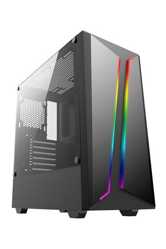 Blueforce Strix RGB Mesh Sıvı Soğutmalı 6 Fanlı Siyah Dikey Kullanım ITX Oyuncu Bilgisayar Kasası