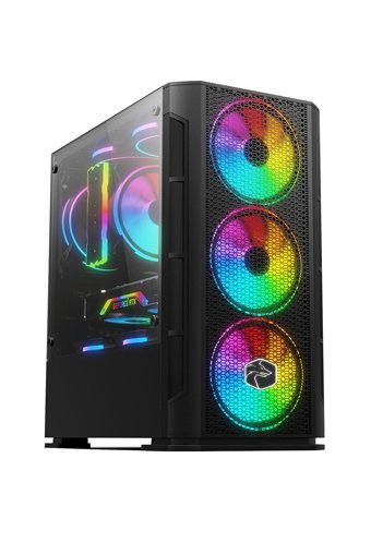 Zeiron TSX70 RGB Mesh 8 Fanlı Siyah Dikey Kullanım Mid Tower Toplanmış Bilgisayar Kasası