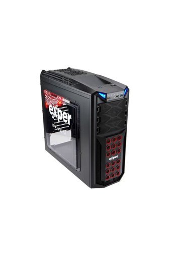 Exper Flex Xcellerator Xc135 RGB Mesh Sıvı Soğutmalı Siyah Dikey Kullanım Mid Tower Toplanmış Bilgisayar Kasası