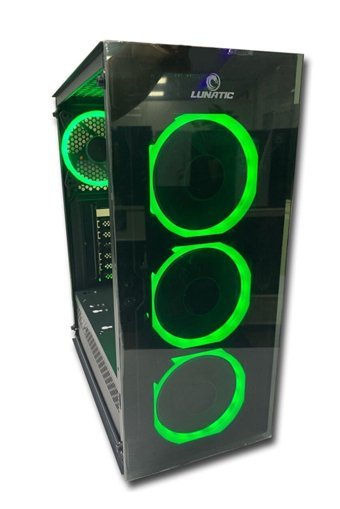 Lunatic Albatros RGB 4 Fanlı Siyah Dikey Kullanım Micro ATX Oyuncu Bilgisayar Kasası