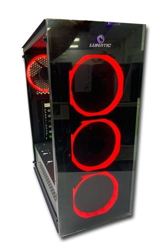 Lunatic Albatros RGB 4 Fanlı Siyah Dikey Kullanım Micro ATX Oyuncu Bilgisayar Kasası