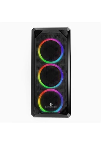 Gametech Legend RGB Mesh Sıvı Soğutmalı 4 Fanlı Siyah Dikey Kullanım ATX Oyuncu Bilgisayar Kasası