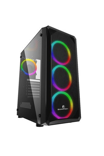 Gametech Legend RGB Mesh Sıvı Soğutmalı 4 Fanlı Siyah Dikey Kullanım ATX Oyuncu Bilgisayar Kasası