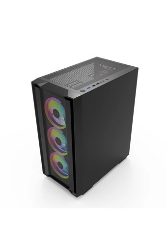 Archon AC-5010G RGB Mesh Sıvı Soğutmalı 5 Fanlı Siyah Dikey Kullanım Mid Tower Oyuncu Bilgisayar Kasası