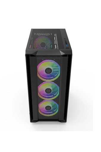 Archon AC-5010G RGB Mesh Sıvı Soğutmalı 5 Fanlı Siyah Dikey Kullanım Mid Tower Oyuncu Bilgisayar Kasası