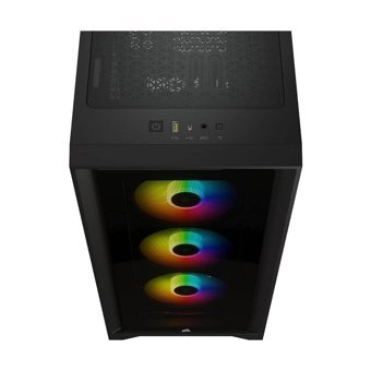 Corsair Icue 4000X CC-9020133-EU RGB Mesh Sıvı Soğutmalı 6 Fanlı Siyah Dikey Kullanım Mid Tower Oyuncu Bilgisayar Kasası
