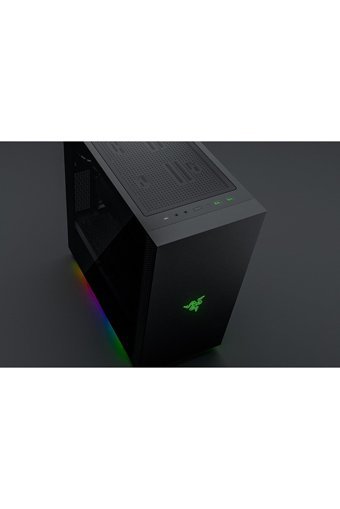 Razer Tomahawk A1 RGB Sıvı Soğutmalı 3 Fanlı Siyah Dikey Kullanım Mid Tower Oyuncu Bilgisayar Kasası