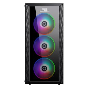 Power Boost VK-P3380B RGB Mesh Sıvı Soğutmalı 4 Fanlı Siyah Dikey Kullanım Mid Tower Oyuncu Bilgisayar Kasası
