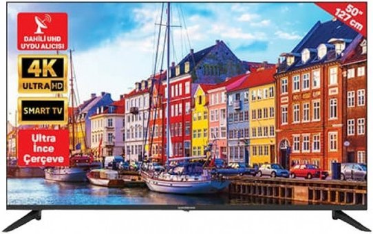 Nordmende NM50F351 50 inç 4K Ultra HD 126 Ekran Çerçevesiz Flat Uydu Alıcılı Smart Led Android Televizyon