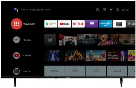 Onvo OV55F900 55 inç 4K Ultra HD 139 Ekran Çerçevesiz Flat Uydu Alıcılı Smart Led Android Televizyon