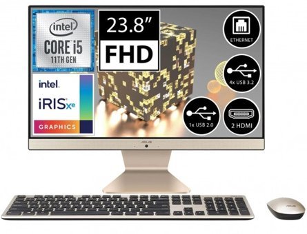 Asus V241EAK-BA041M05 Dahili Iris Xe Graphics Ekran Kartlı Intel Core i5 1135G7 16 GB Ram DDR4 1 TB SSD 23.8 inç Full HD FreeDos All in One Bilgisayar