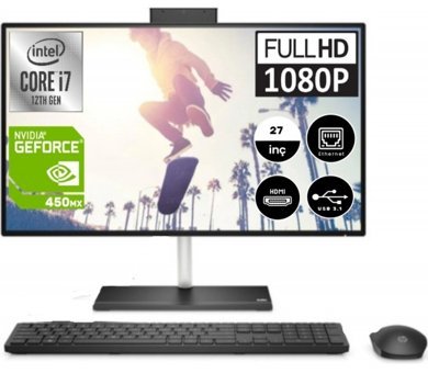 HP All-in-One 27-cb1004nt (78J85EA08) Harici Ekran Kartlı Intel Core i7 1255U 32 GB Ram DDR4 2 TB SSD 27 inç Full HD FreeDos All in One Bilgisayar